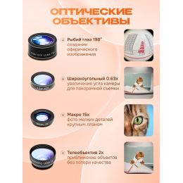 Набор объективов для смартфона Levenhuk Lens S10