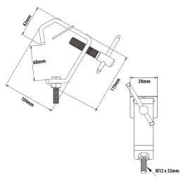 Зажим KUPO C-12 STEEL HOOK CLAMP
