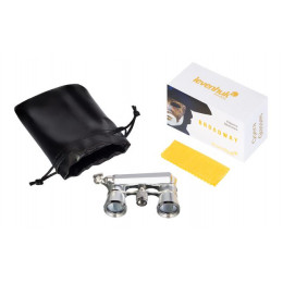 Театральный бинокль-лорнет Levenhuk Broadway 325E, серебристый