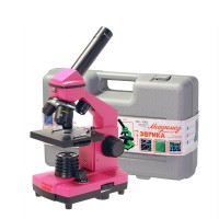 Микроскоп Эврика 40х-400х Фуксия (в кейсе)
